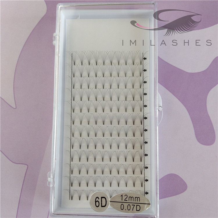 China wholesale mega volume eyelash extensions 6d premade fans lashes-V